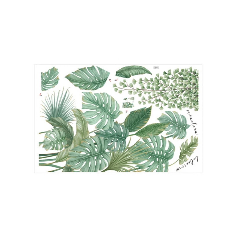 

Green Plant Wall Sticker DIY Tropical Palm Leaves Wall Sticker Modern Art Decal Mural Wall Stickers for Kids Rooms Home Decor