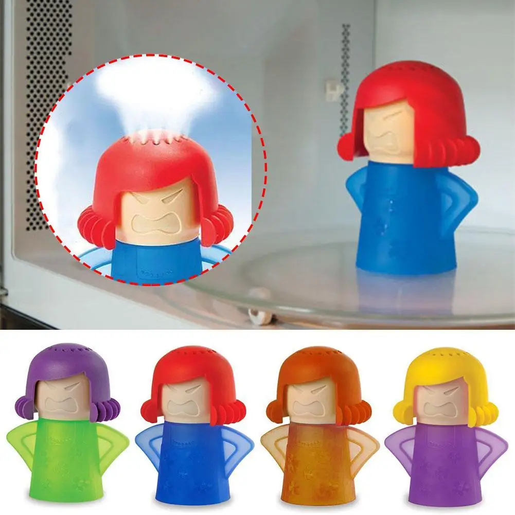 Пароочиститель для микроволновой печи Angry Mama с уксусом и водой легко очищает