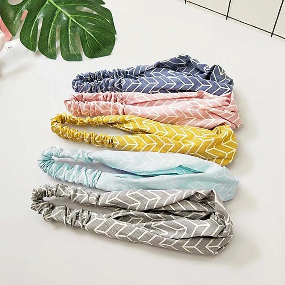 Женская повязка на голову с завязками летняя эластичная узлом-тюрбаном