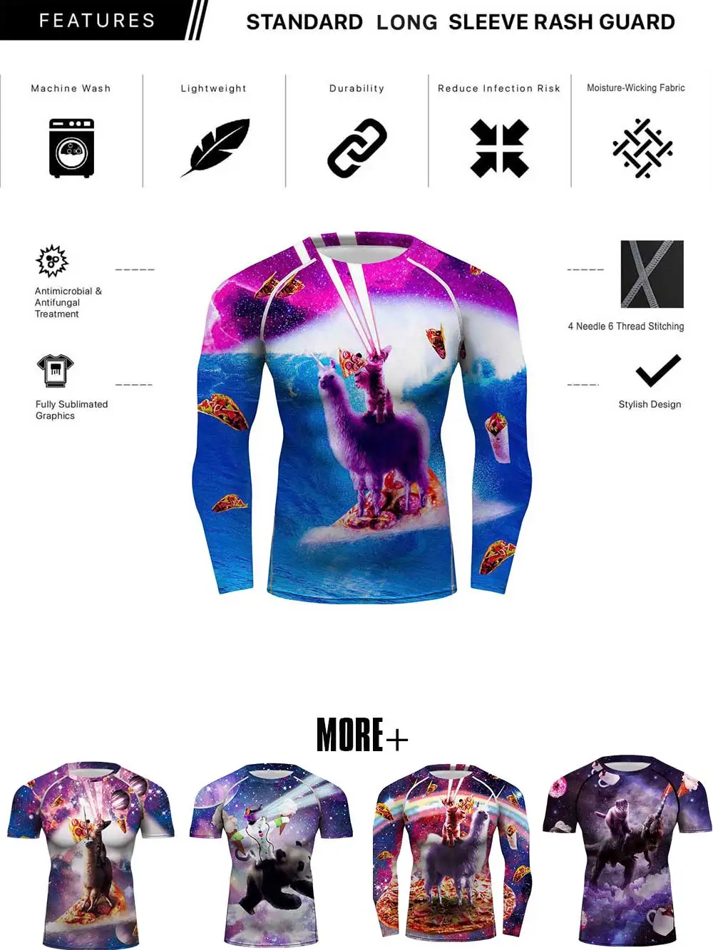 Космический Кот серфинг лама BJJ рашгарды ММА Grappling джиу джитсу тренировка без Gi