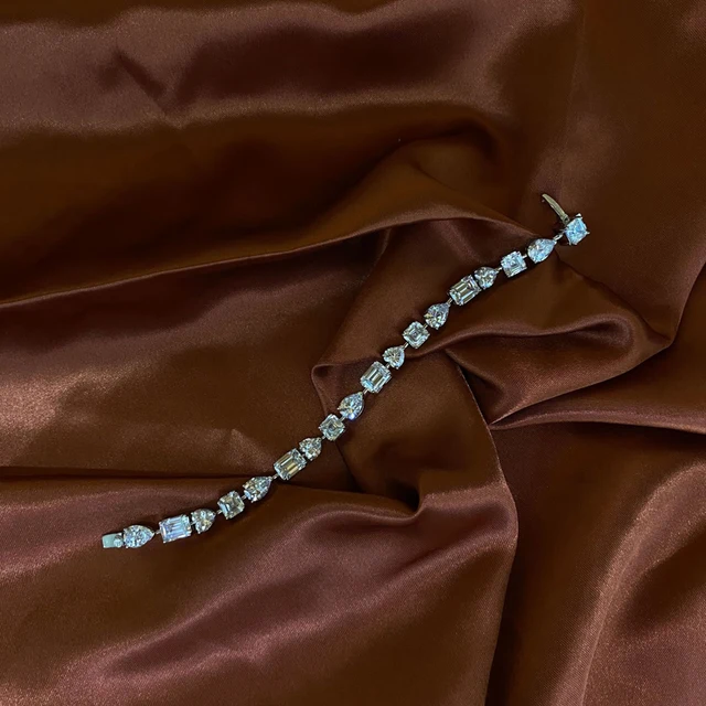 Diamond Irregular Bracelet For Women - Bride Band Sparkling Jewelry 4