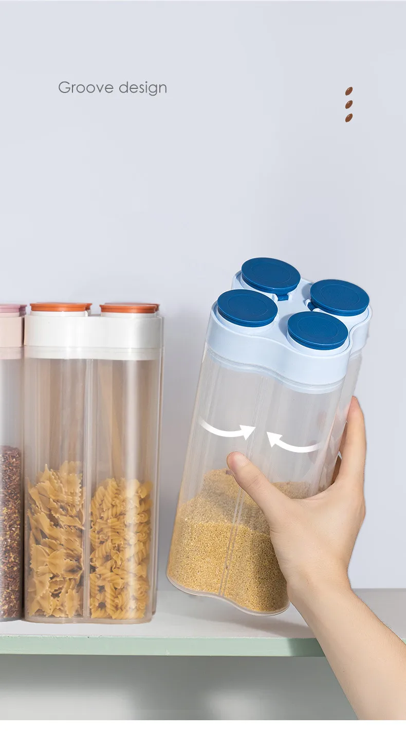 

Coarse grains sealed container with independent desiccant box, kitchen storage sealed storage box plastic containers with lids
