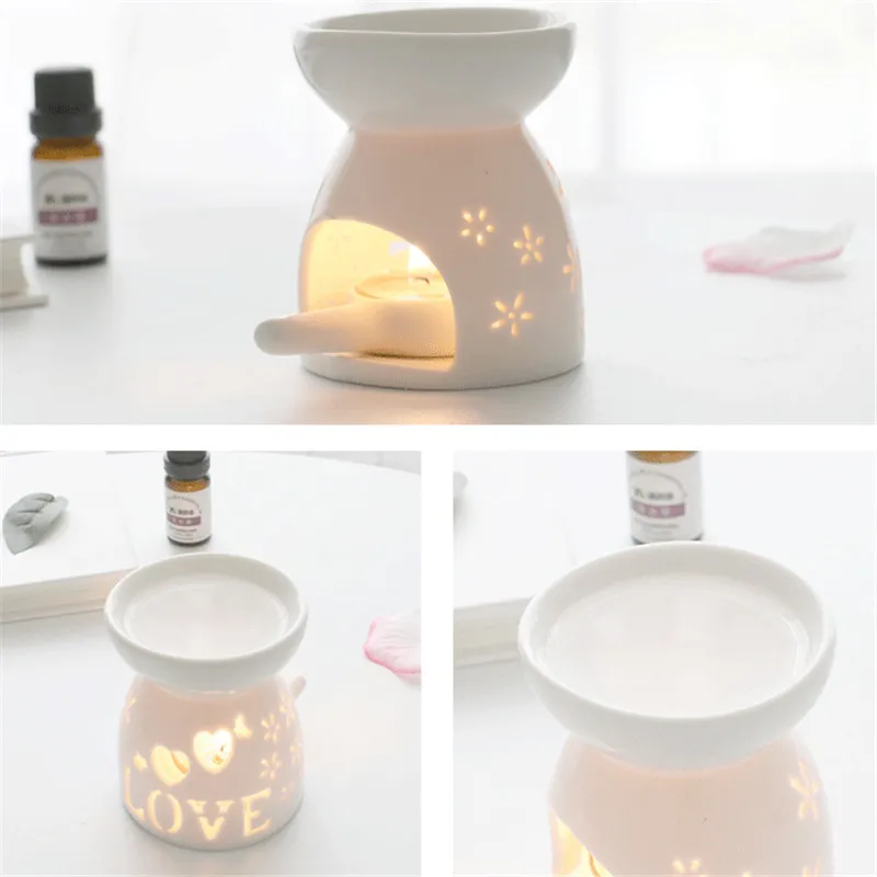 Белая фарфоровая лампа с полым эфирным маслом ароматическая горелка подсвечник
