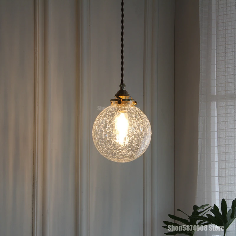 Скандинавский светодиодный подвесной светильник из стекла промышленный Ретро