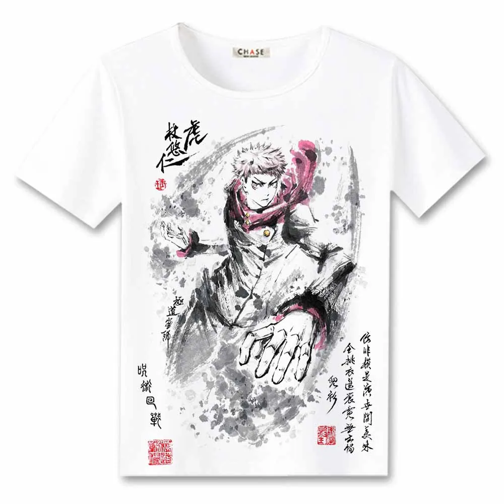 

Anime Jujutsu Kaisen Gojo Satoru Cosplay T-shirt Unisex White Top Tees Itadori Yuji Fushiguro Megumi Men Short Sleeve tshirt