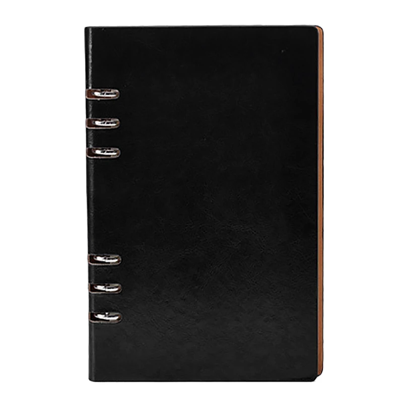 

A5 Paper Notebook, Six-Hole Loose-Leaf Office Stationery Business Spiral PU Diary Notebook (4 Copies)