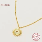 Женское Ожерелье CANNER Sun из настоящего серебра 925 пробы, Очаровательная цепочка с подвеской, воротник с ожерелье бижутерия 18 К