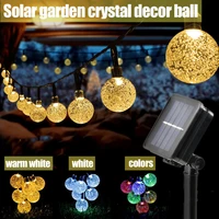 solar 50 led crystal ball light string outdoor christmas party garden decor fancy lighting garlands for country house and houses