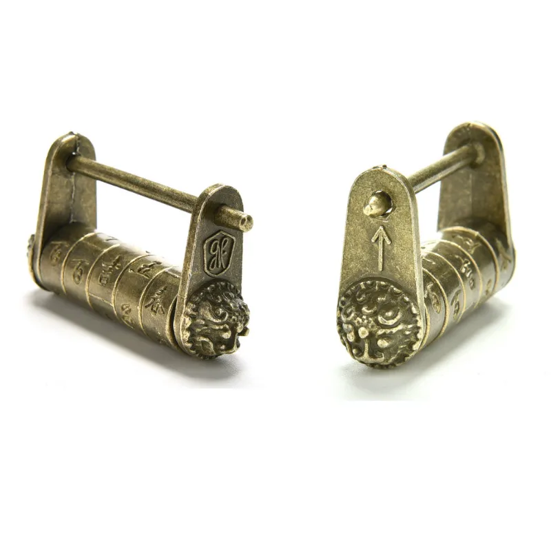 Китайский винтажный замок из цинкового сплава под античную бронзу с ключом в