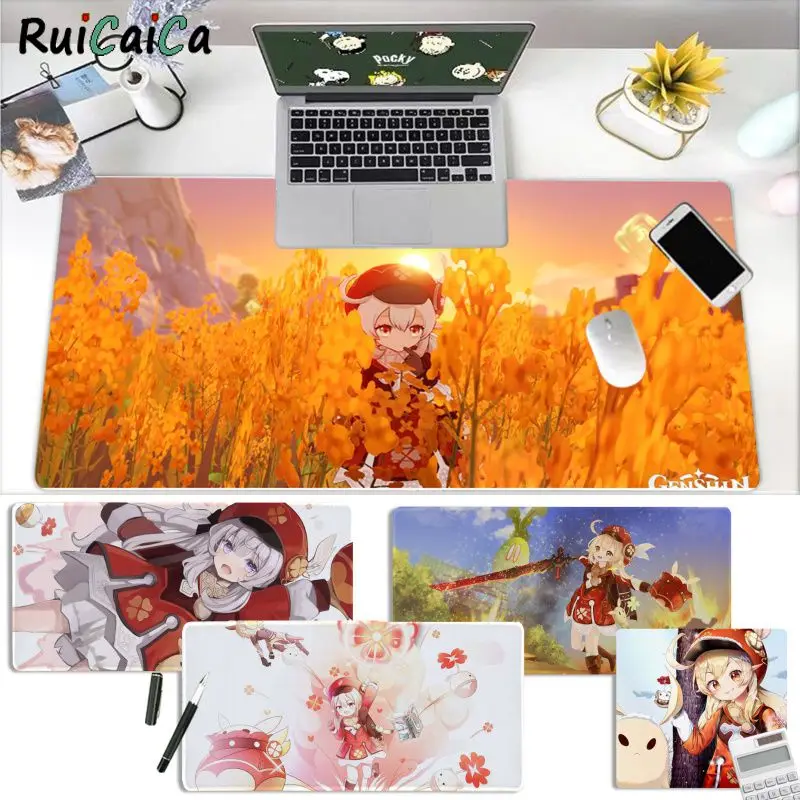 

RuiCaiCa Klee Genshin Impact Your Own Office Mice Gamer Soft Mouse Pad for large Edge Locking Speed Version Game Keyboard Pad
