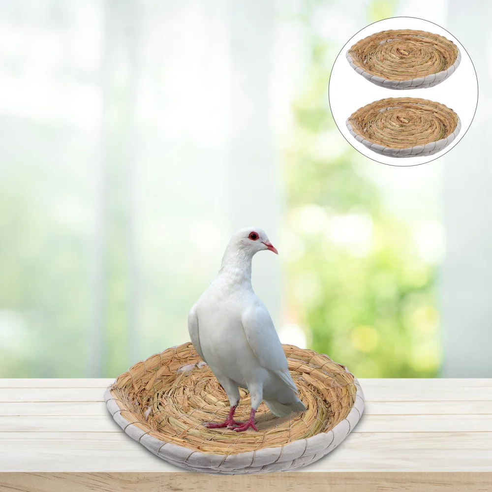 

2PCS Pigeon Bird Handwoven Nest Multi-functional Bird Nest Natural Pigeon Nest