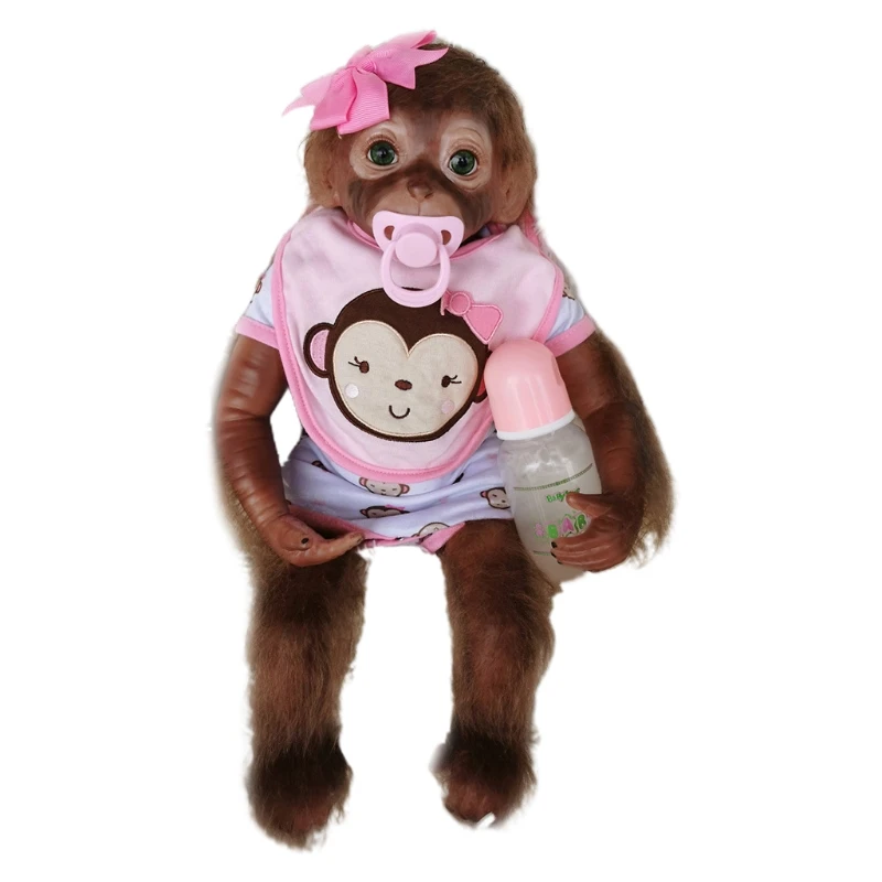 

Real Size Baby Monkey Doll Very Soft Full Body Girl Doll Surprise Gift For Girls T8ND