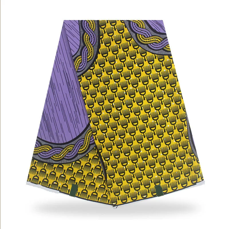

2021 New Original Wax Print Fabric 100% Cotton Real Wax African Fabric Ankara Unique Design batik Fabric F1-5