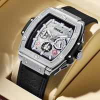 onola tonneau square big quartz watch man lumious chronograph wristwatch fashion casual style luxury man watch relogio masculino