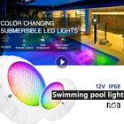 Светодиодные подводные фонари для бассейна, меняющие цвет RGB, водонепроницаемая лампа для уличного освещения с дистанционным управлением, 38 Вт, 12 В, IP68