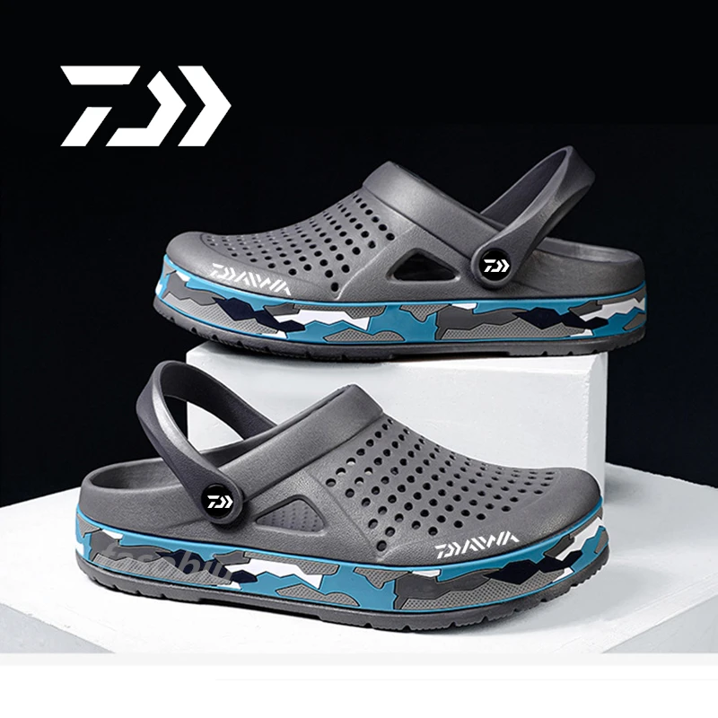 

2021 Daiwa рыболовные тапочки летние модные пляжные мужские сандалии резиновые плоские дышащие Zuecos Hombre Klompen садовая обувь для рыбалки