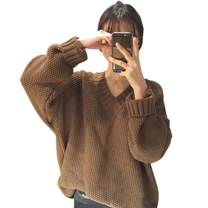 2021 Women Autumn Top Clothes Female Knit Sweater Blouse Ladies Casual Clothing Pullover And Jumper Loose New Arrival | Женская одежда