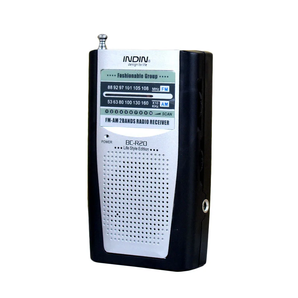 BC-R20 Mini Radio INDIN Portable AM/FM Telescopic Antenna Pocket World Receiver Built in speaker | Электроника