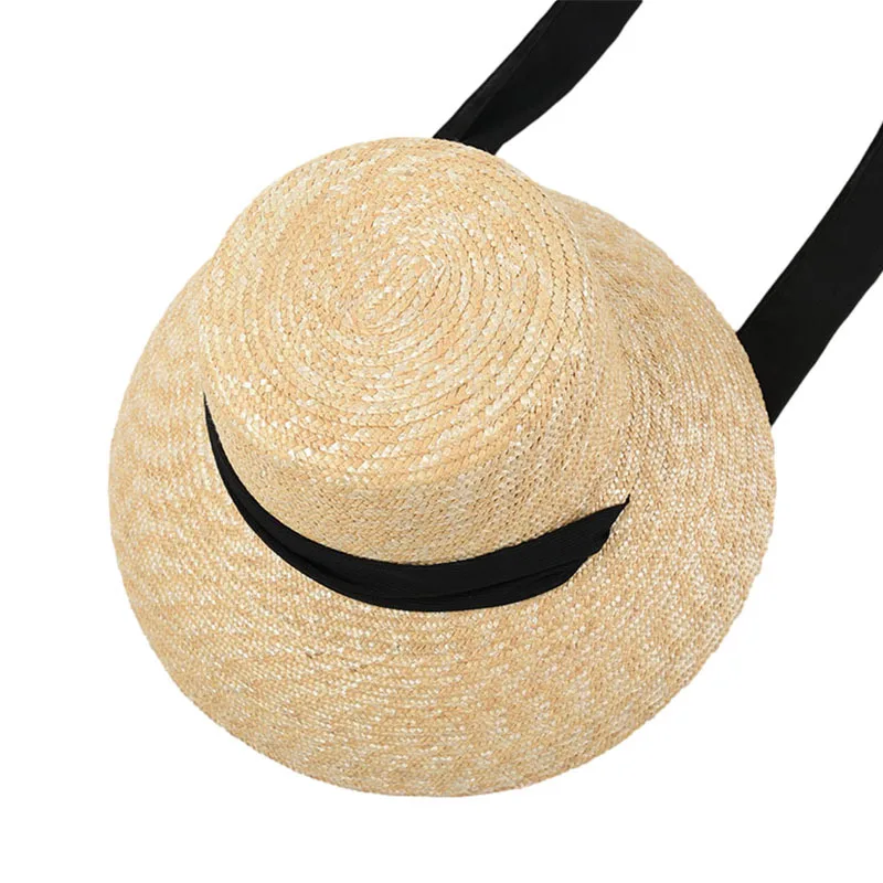 USPOP New French Style Women Straw Sun Hats Summer Wide Brim Lace-up Beach Hats images - 6