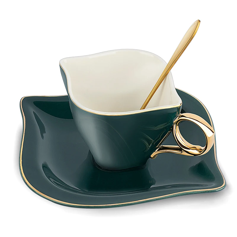 

Ceramic Color Glaze Tea Cup Set with Exquisite Packing Box Dishwasher Safe Coffee Cup for Teatime QP2