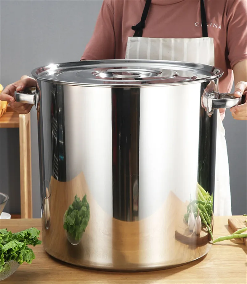 Вместительный котелок из нержавеющей стали с ведром толстая подошва кастрюля