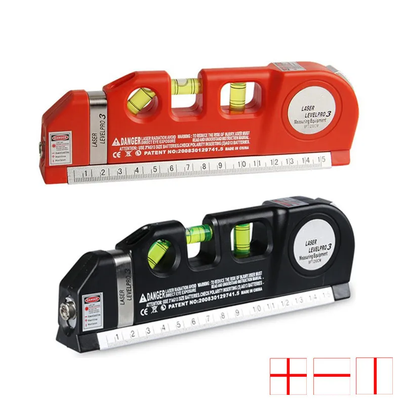

1 pc 4 in 1 Multipurpose Level Laser Horizon Vertical Measure Tape Horizontal Ruler Infrared Laser Level Cross Line laser tape