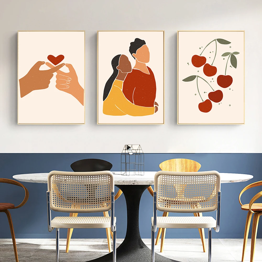 

Hand with Hand Love Abstract Canvas Painting Couple Sweet Prints Poster Wall Art Picture Room Decor Pictures for Home Decoration