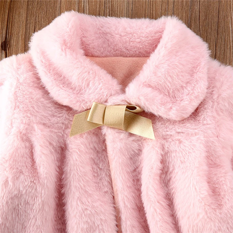 Пальто для новорожденных девочек пушистое пальто Детская куртка маленьких
