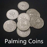 coin magic tricks super thin palming coins half dollar version magia magie magician props close up illusions 20pcslot