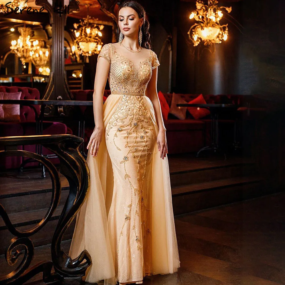 Дубай Кристалл короткий рукав вечерние платья дизайн 2021 роскошное Русалка