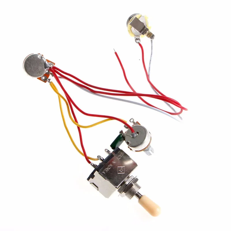 Новый гитары жгут проводов 3 Way тумблер 1V1T 500k звук тон Jack для LP|guitar wiring harness|guitar wirelp