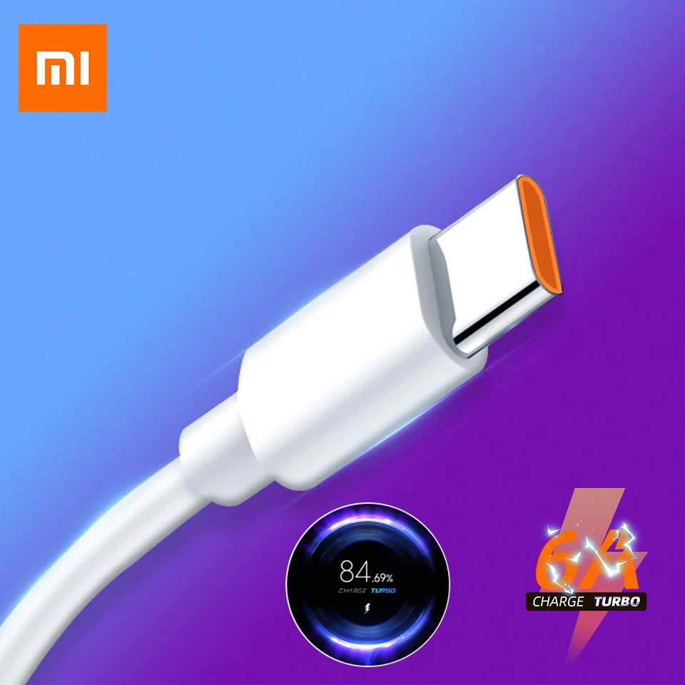 Оригинальный зарядный кабель Xiaomi 6A 33w для MI 12 10T Pro 5G 10i Poco X3 Type C быстрой зарядки 1 м