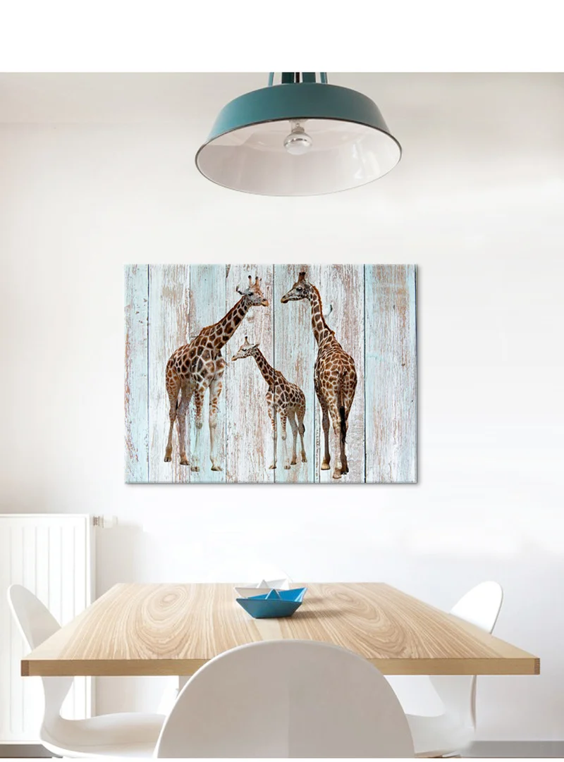 Жираф Семья плакат Wall Art Печать холст Картина 1 штук Африка домашние украшения с