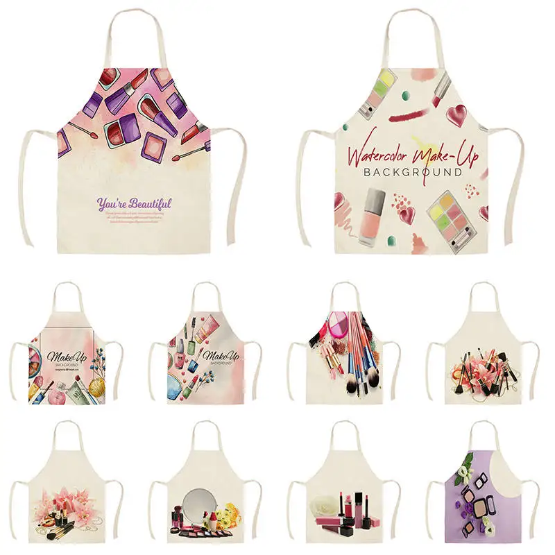 

Фартук из хлопка и льна с принтом лака для ногтей, Кухонный Фартук для кухни