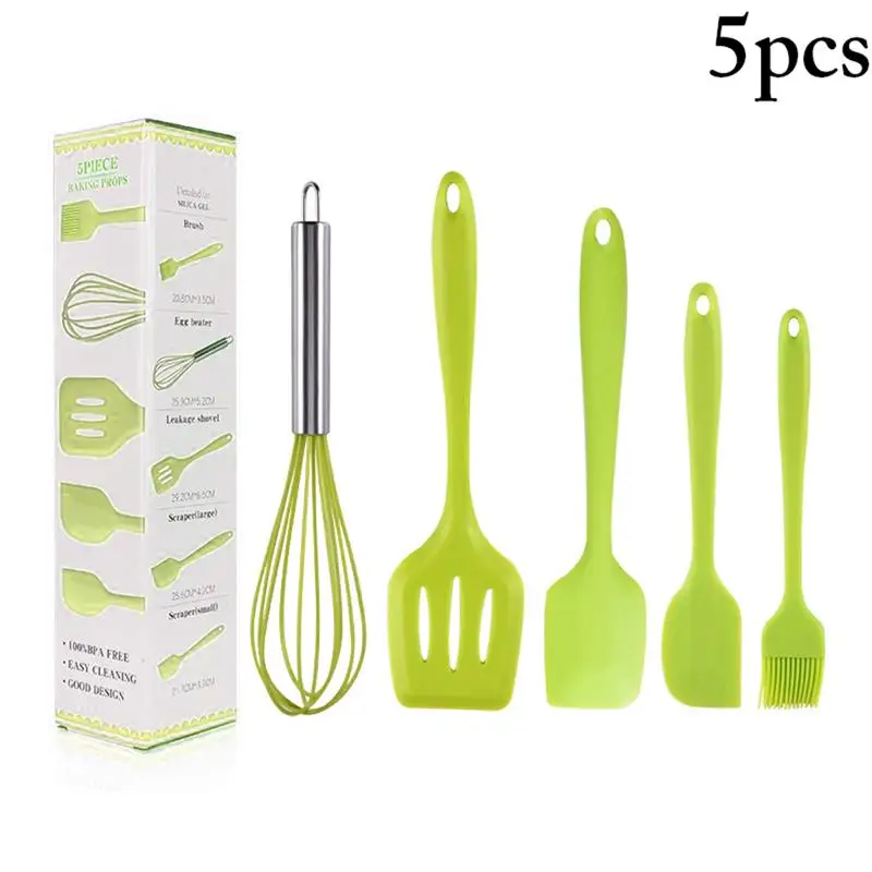

Kapmore 5Pcs Cooking Utensil Set Heat Resistant Food Grade Silicone Kitchen Baking Utensil Cooking Tools Accessories