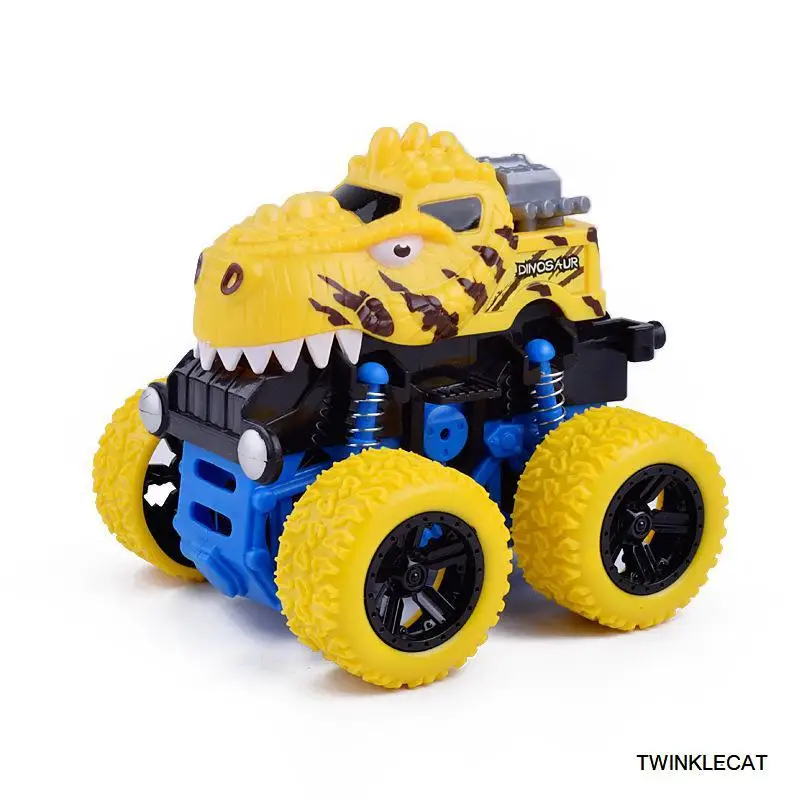 Dinosaur Yellow 1 шт., детские машинки, игрушки, монстр-Трак, инерционный внедорожник, фрикционные силовые транспортные средства для маленьких мальчиков, супер машинки, Блейз-Трак, Детские Подарочные игрушки - Цвет: Dinosaur Yellow