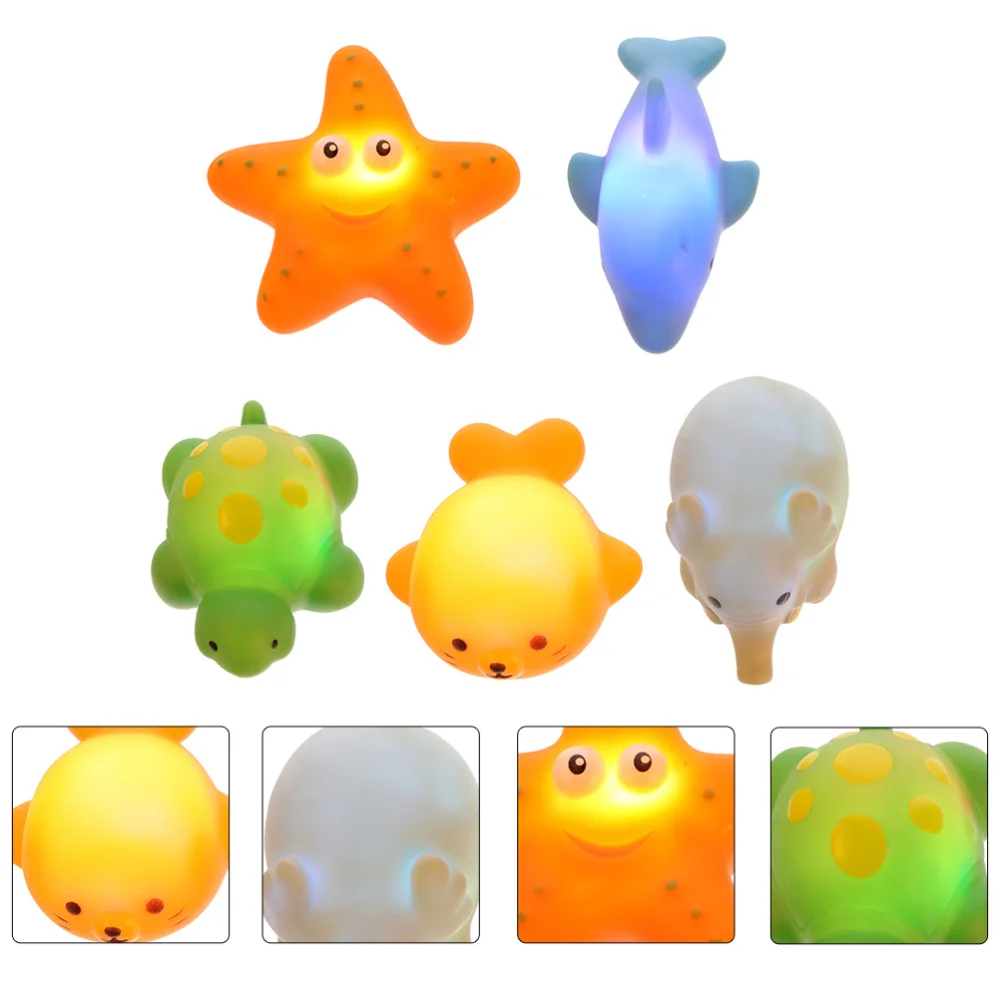 

5pcs Animal Floating Toys with LED Baby Floating Toys for Bath (Random Style)