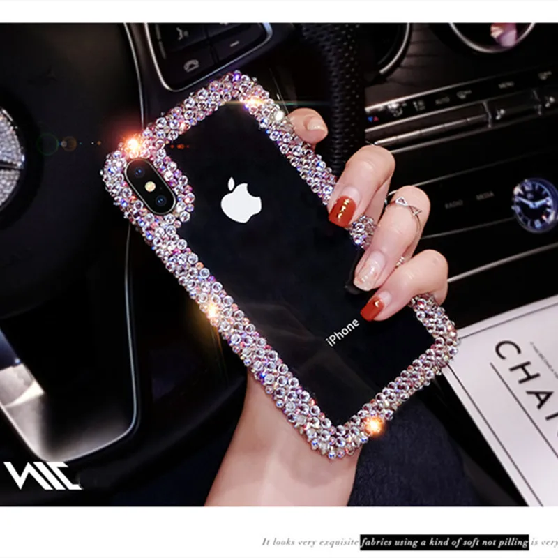 luxury Rhinestone Phone Case For iPhone14 13 6 7 8 11 12 Mini 12 Pro X XR XS MAX cases acrylic Diamond Clear Crystal cover coque