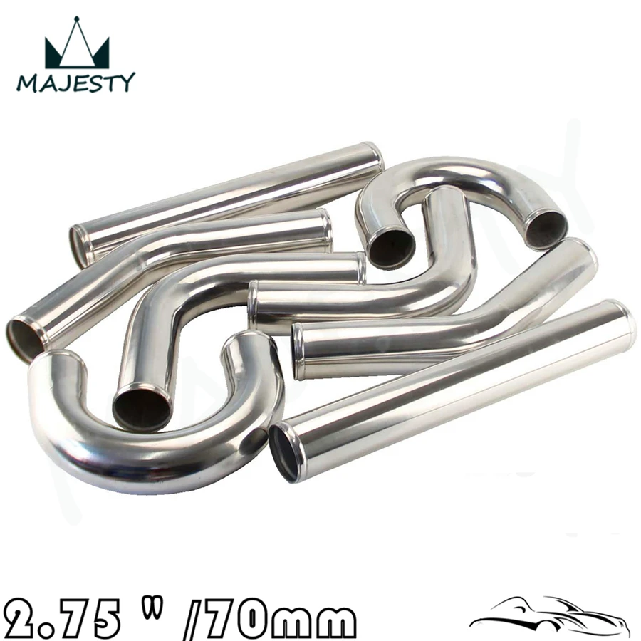 Труба турбо-интеркулера 2 75 дюйма труба из хромированного алюминия + желоба