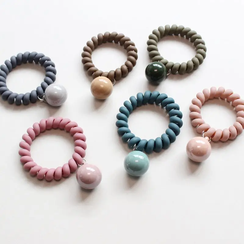 

Tie Ponytail-Holder Gum-Rings Transparent-Color Coil-Hairbands Hair-Accessories Scrunchy Girls High-Elasticity Women