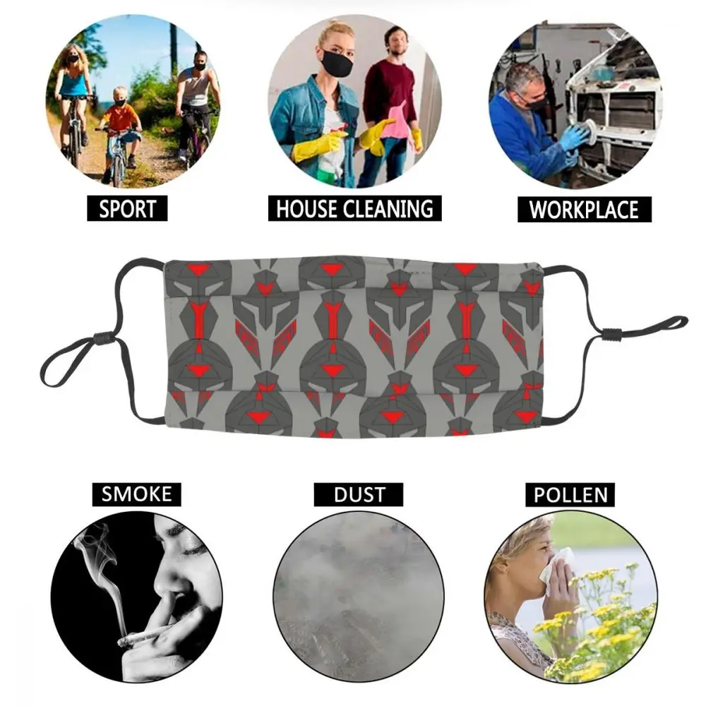 Спартанские шлемы смываемая маска для лица 3D с модным принтом анти пыли Защитная