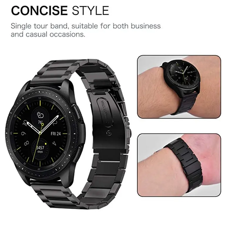 

Strap for Samsung Galaxy Watch 3 45mm 41mm Active 2 Gear S3 Frontier Stainless Steel Bracelet For Huawei Watch Gt 2 Pro Band