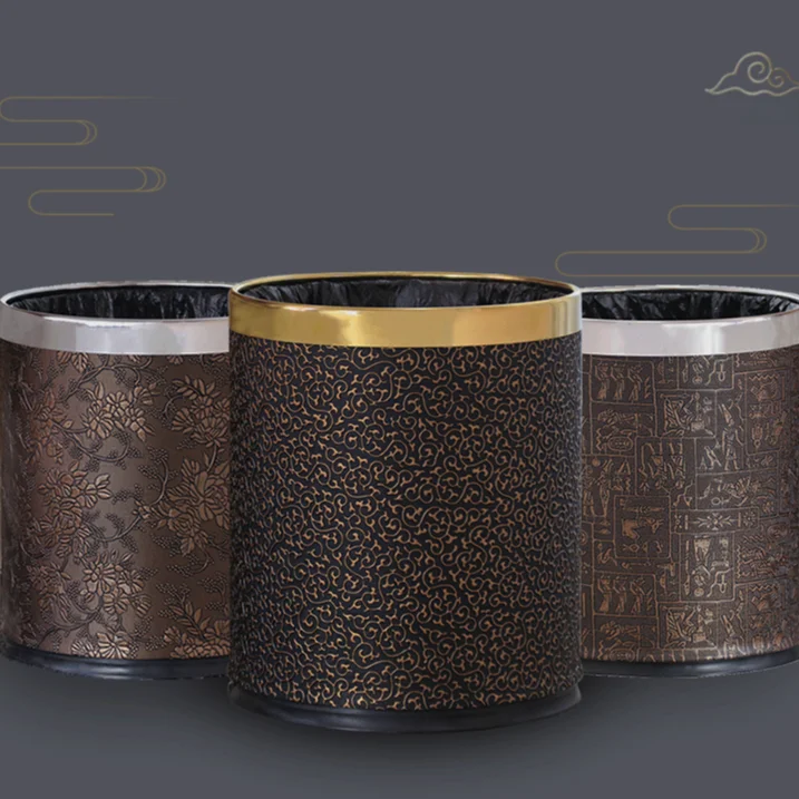 

Paper Luxury Food Waste Bin Big Stainless Steel Zero Waste Trash Can Kitchen Push Recycle Office Cubo Basura Home Garden BJ50LJ