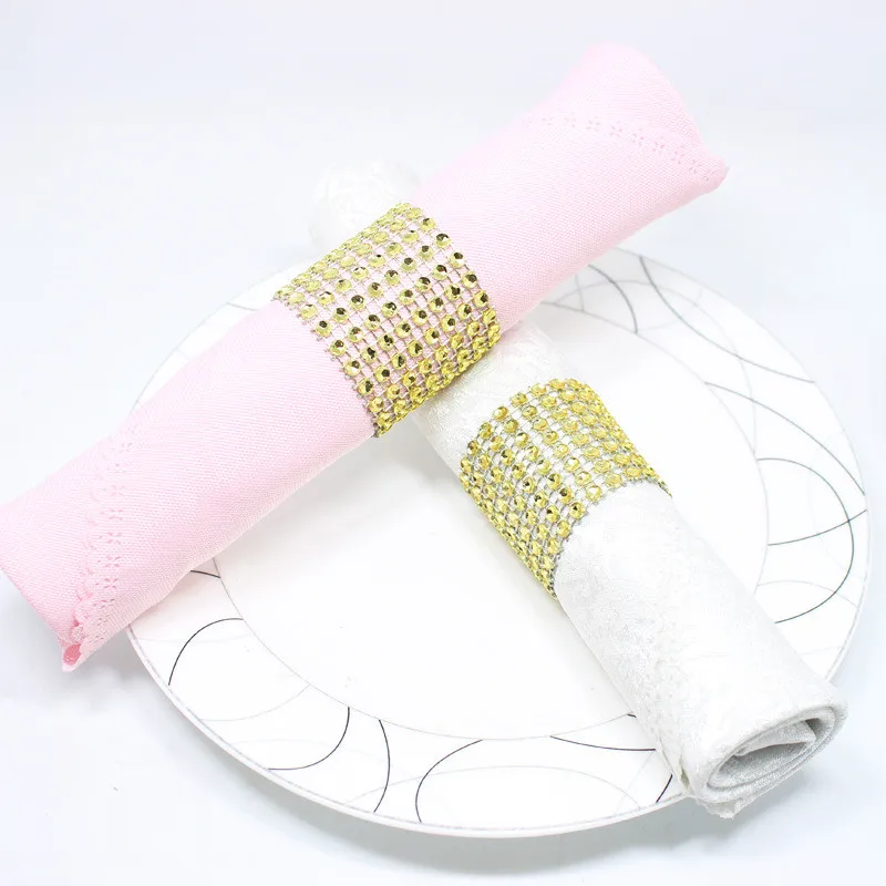 

2/4/6Pcs Gold Silver Napkin Ring Chairs Buckles Wedding Event Decoration Crafts Rhinestone Bows Holder Handmade Party Supplies