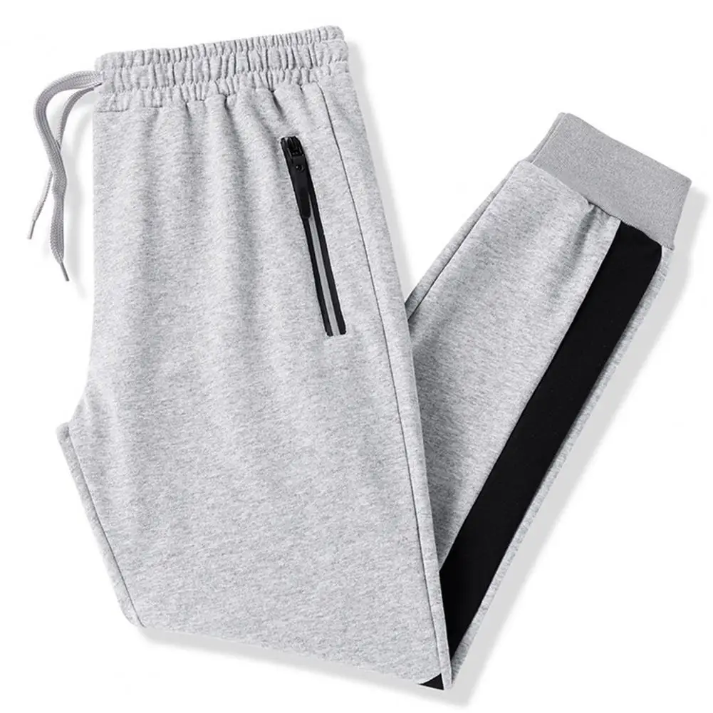 

Men Pants Drawstring Casual Elastic Waist Solid Color Sweatpants Fantastic Warm Long Pants Male Trousers Autumn Spring