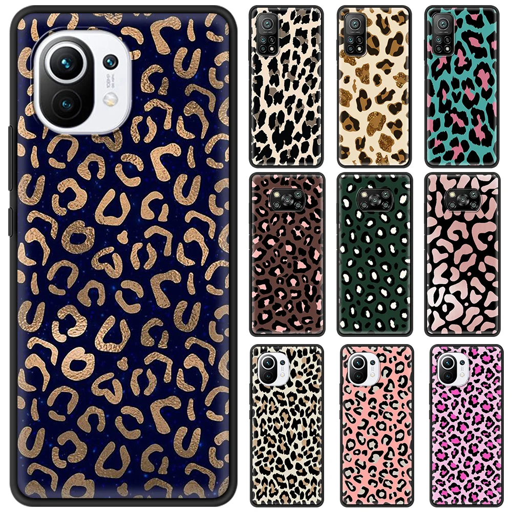

Leopard Print Silicone Soft Coque for Xiaomi Mi Poco X3 NFC M3 10S 10T 9T 9 Lite Note 10 Pro 5G 11 CC9 Phone Case Shell