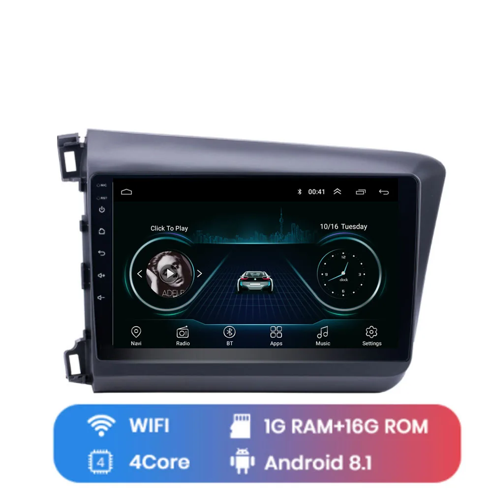 WIFI (1G 16G) 4G LTE Android 8,1 Fit HONDA CIVIC 2012 2013 мультимедийный стерео автомобильный dvd-плеер навигация gps радио - Цвет: WIFI (1G 16G)