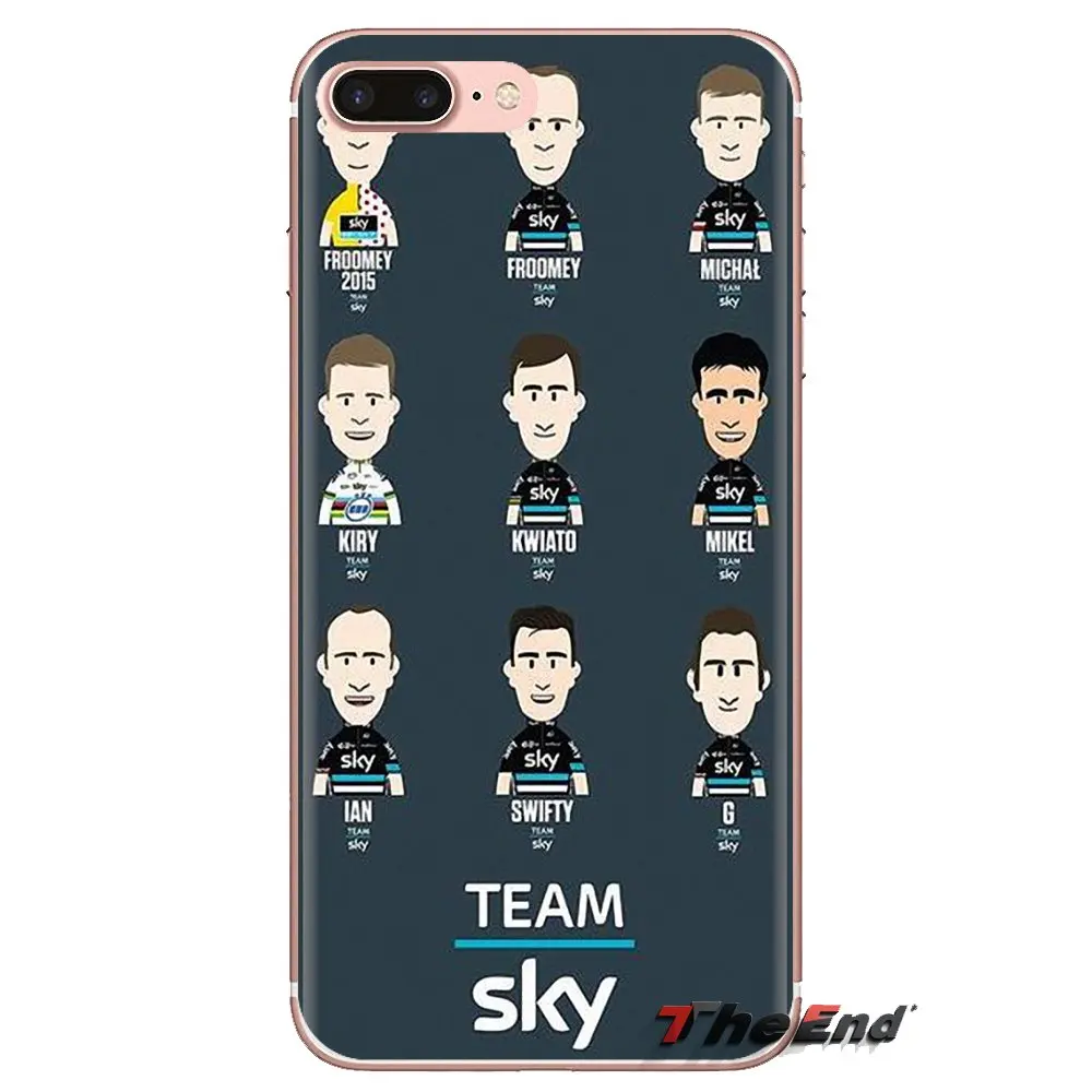 Чехол из ТПУ для велосипедной гонки Sky Pro Team Cycling iPhone XS Max XR X 4 4S 5 5S 5C SE 6 6S 7 8 Plus samsung