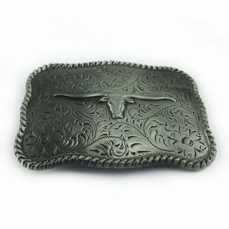 Металлические серебристые пряжки для ремня Bull Head ковбойские винтажные