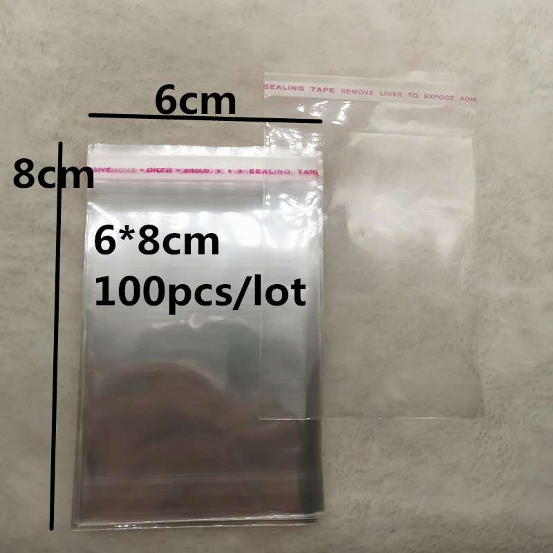 4x6-14x14cm различные модели герметичные полиэтиленовые пакеты прозрачные Opp пластиковые пакеты самоклеющиеся уплотнения ювелирных изделий делая мешок - Цвет: 6x8cm